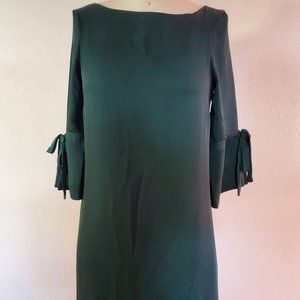 H&M Pine Green Shift Dress w/ 3/4 Sleeves